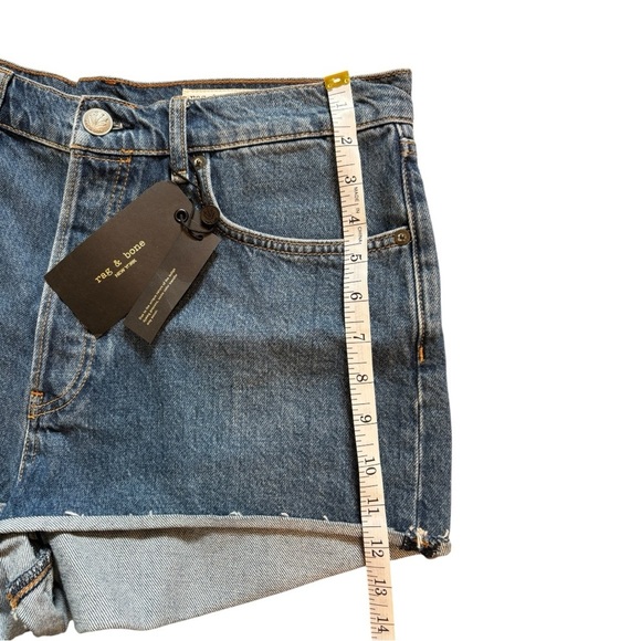 Rag & Bones Maya High Waist Raw Hem Cutoff Denim Hot Shorts Woman’s Sz 31 - Picture 12 of 14